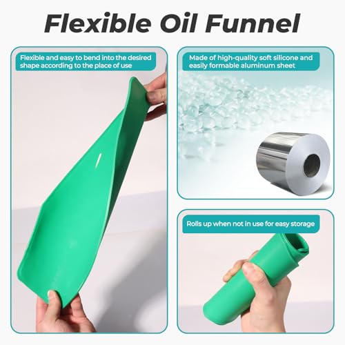 LitKiwi Strong Magnetic Oil Drain Plug Remover Tool & Flexible Oil Funnel Reusable,Essential Oil Change Tools for The Auto Mechanic,for Oil Darin Plug Removal,Oil Draining and Oil Filling - Image 2