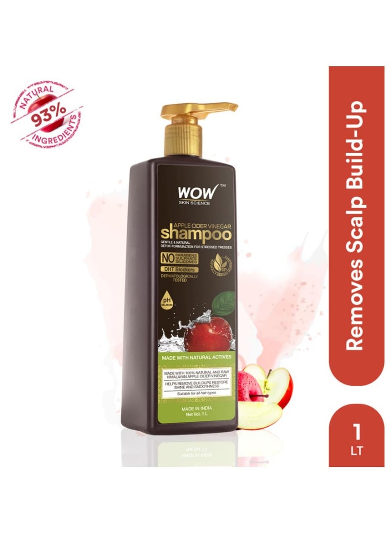 WOW Skin Science Apple Cider Vinegar Shampoo - 1L | Mild Anti-Dandruff Shampoo For Daily Use | Suitable For Men & Women | Balances PH Level | Contains No Sulphates, Parabens or Harmful Chemicals - Image 2