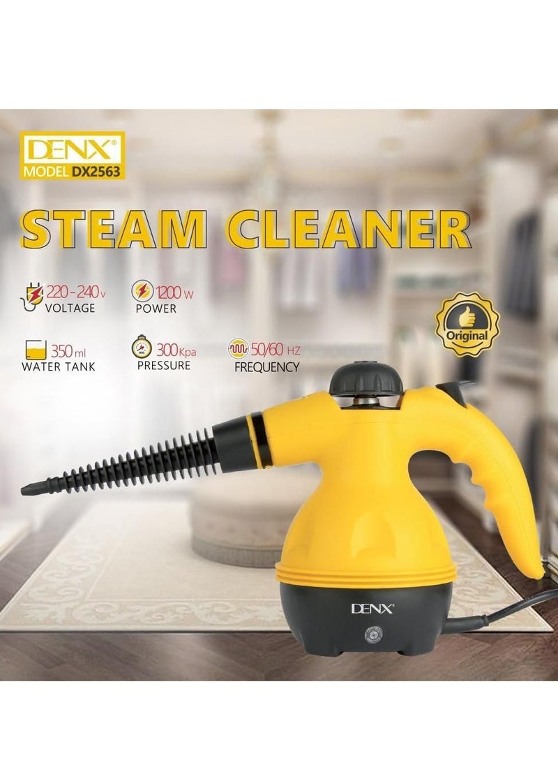 Denx - A multi-use steam cleaning device that operates electrically, with a power of 1200 watts, and a water capacity of 350 ml. - Image 1