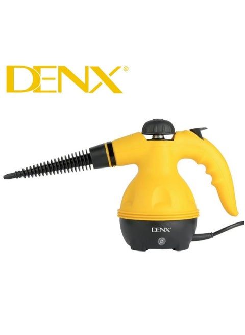 A multi-use steam cleaning device that operates electrically, with a power of 1200 watts, and a water capacity of 350 ml.