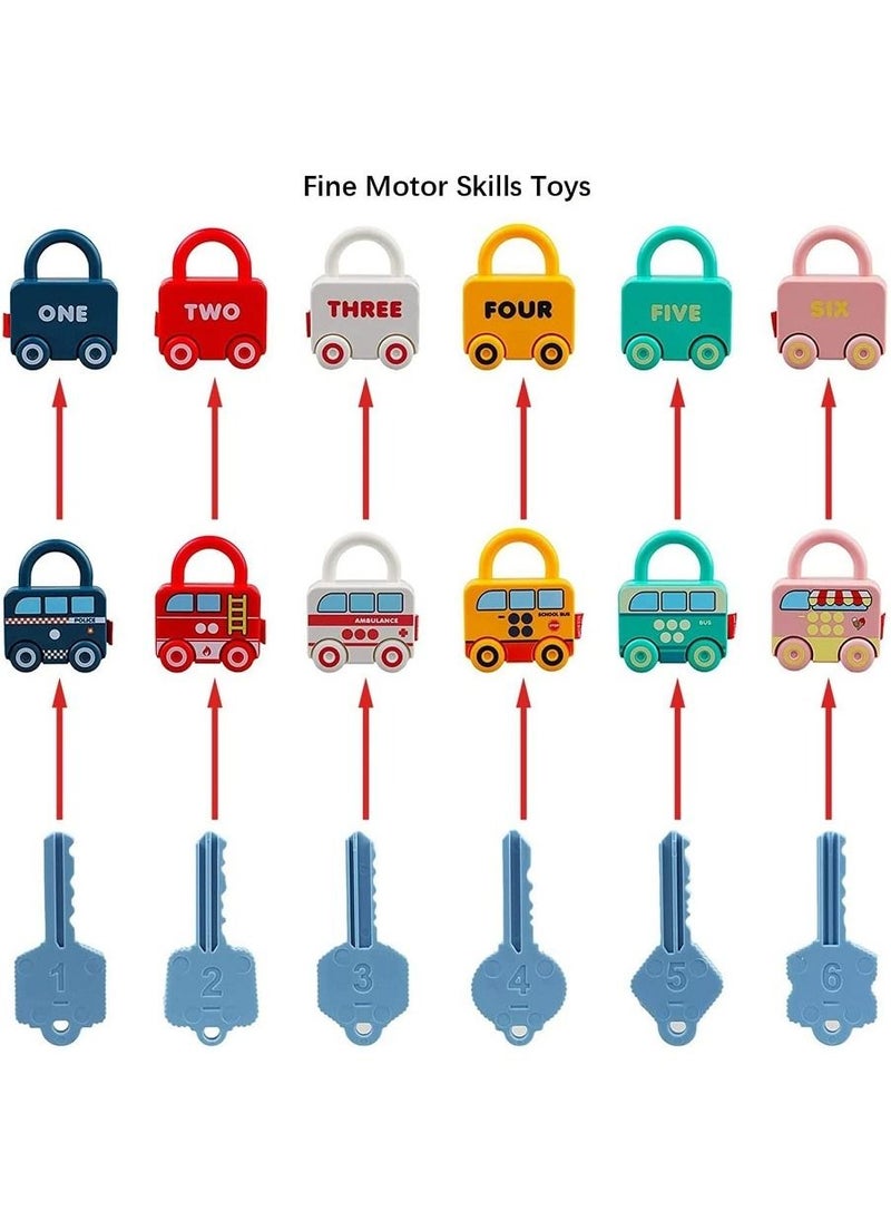 iMissiu - 6 Sets Toddler Lock and Key Toy, Montessori Educational Learning Games Toy Gifts for Kids Boys Girls - Image 1