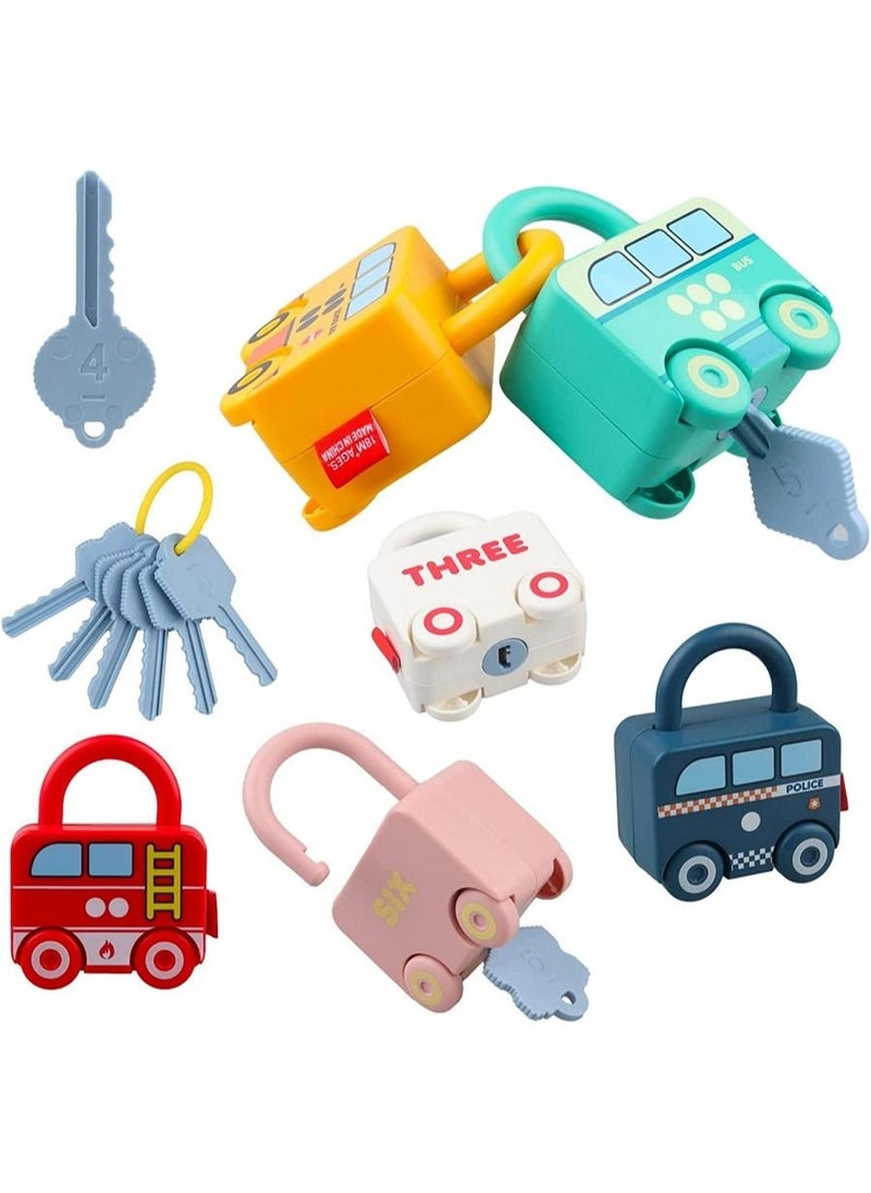 iMissiu - 6 Sets Toddler Lock and Key Toy, Montessori Educational Learning Games Toy Gifts for Kids Boys Girls - Image 1