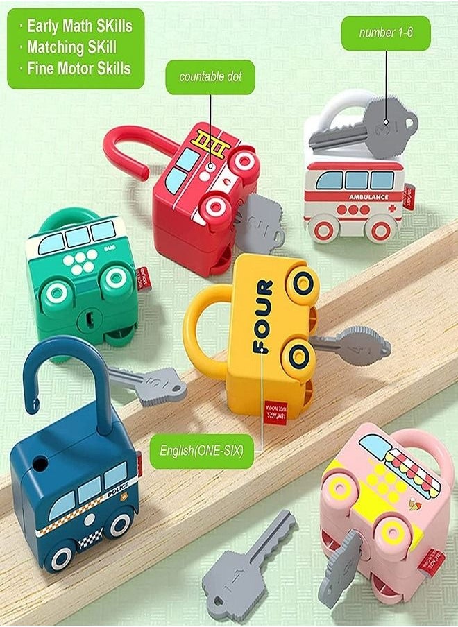 iMissiu - 6 Sets Toddler Lock and Key Toy, Montessori Educational Learning Games Toy Gifts for Kids Boys Girls - Image 1