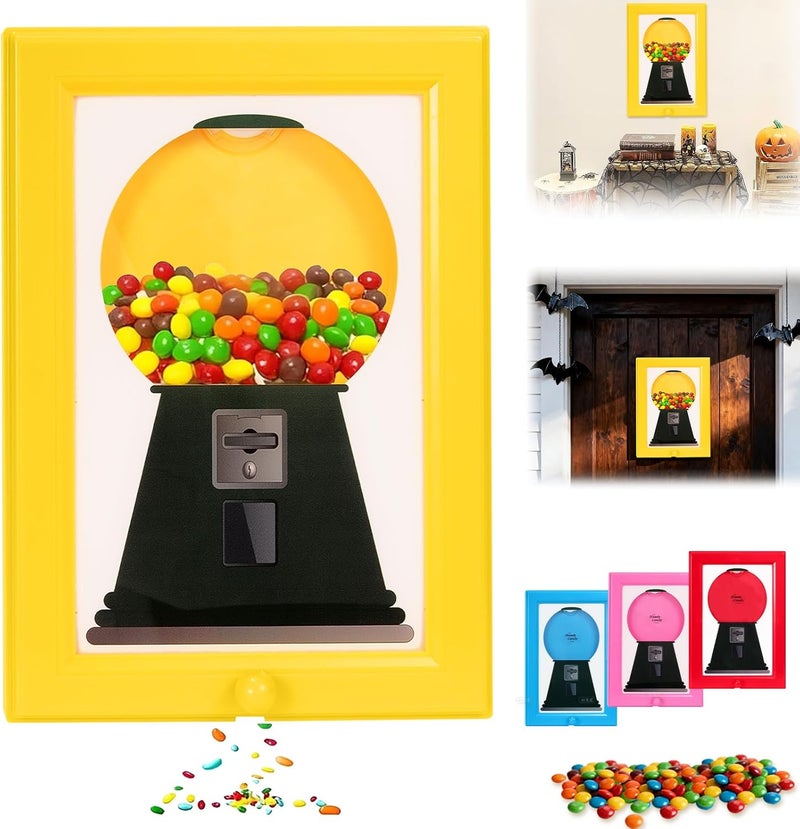 Winb إطار موزع الحلوى، موزع إطار صورة الحلوى، موزع إطار الحلوى العملي، موزع إطار صورة الحلوى، للحلويات، المكسرات، مكافآت الكلاب والقطط، مناسب للهدايا في أعياد الميلاد والعطلات (أصفر) - Image 1