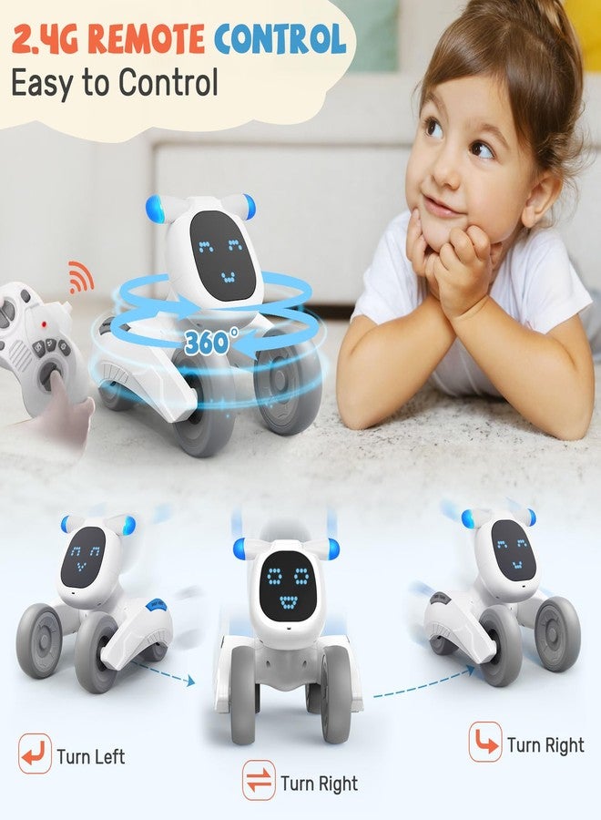 HBUDS Robot Dog Toy for Kids, Remote Control Dog Robot, Voice & Touch Control Robot Pet Dog with LED/Record/Sing/Dance, Rechargeable Puppy Toys for 5 6 7 8 9 10 Year Old Boy Girl Ideas (Gray) - Image 3