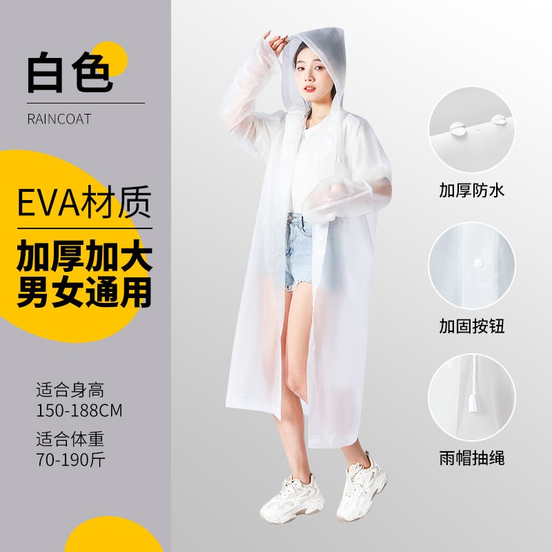 Non-Disposable Eva Raincoat For Adults And Children Thickened And Lengthened Rainstorm-Proof Outdoor Rafting Travel Portable Poncho - Image 1