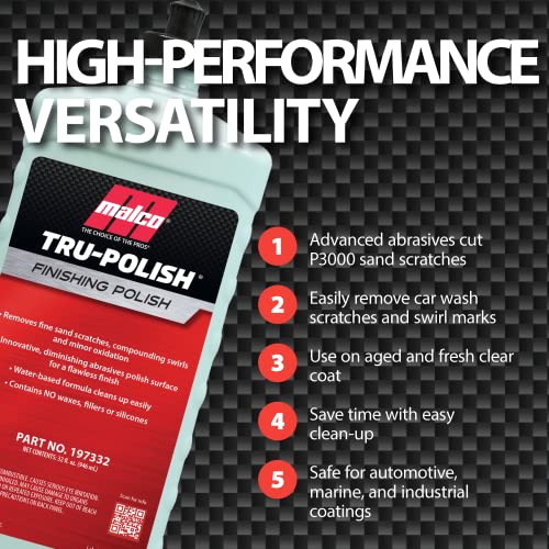 Malco Tru -Polish - All in One Car Polish and Swirl Remover/for Vehicle Paint Correction, Detailing and Buffing / 32 oz. (197332) - Image 4
