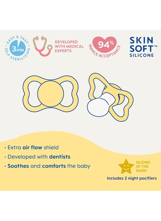 MAM MAM Air Day & Night Baby Pacifier, for Sensitive Skin, Glows in The Dark, 3 Pack, 16+ Months, Girl, 3 Count (Pack of 1)  - Image 2