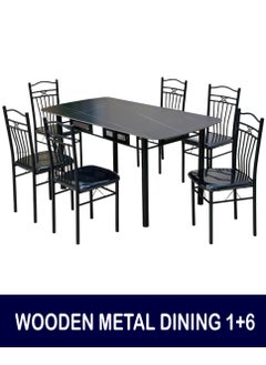 Set of 7 Pieces, Dining Tables Ceramic Top With 6 Chair Set - pzsku/Z97C37142E596E2280798Z/45/_/1731160554/791b414b-c8bf-4914-bb9b-de329c2d7705