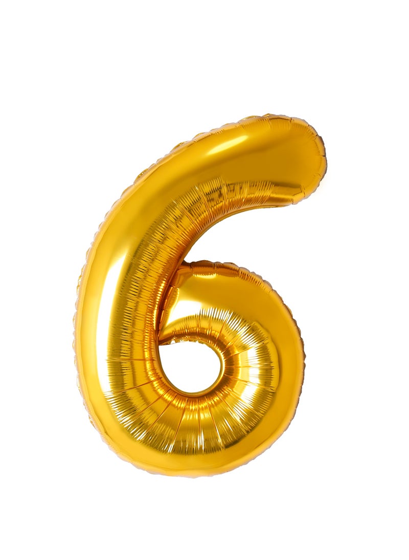 Party Zone Gold Foil Balloon Number 6 34" 