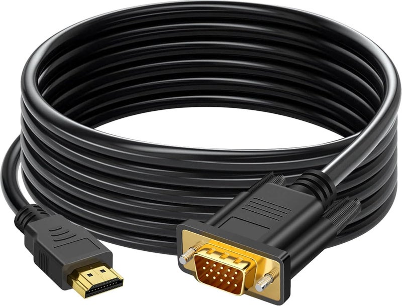 زيزن كابل HDMI إلى VGA بطول 6 أقدام، أحادي الاتجاه من HDMI (لابتوب) إلى موصل VGA (شاشة) محول ذكر إلى ذكر، كابل فيديو عالي الدقة 1080P متوافق مع الكمبيوتر، اللابتوب، الشاشة، جهاز العرض، تلفزيون HDTV، Roku - Image 1