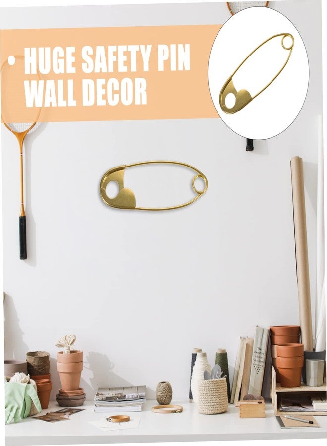 VOSAREA 22cm Oversized Pin Laundry Room Wall Art Jumbo Heavy Duty Safety Pin Laundry Wall Sign Metal Safety Art Decor Giant Zinc Alloy 3D Decoration - Image 3