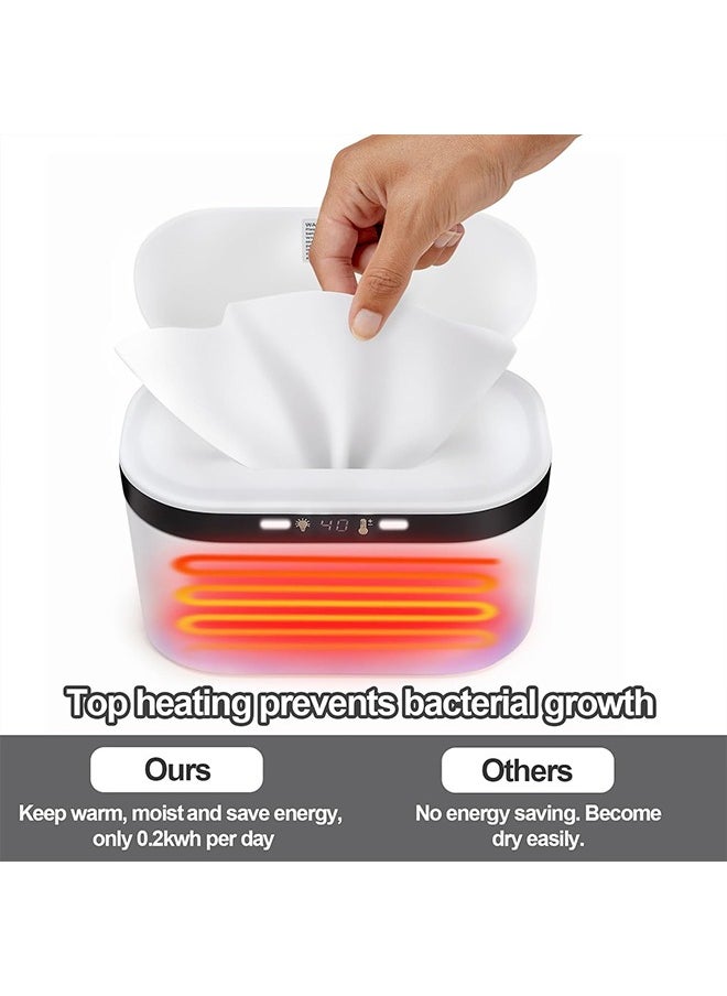 Beauenty - Baby Wipe Warmer Innovative Spring Design Large Capacity Wipes Dispenser and Diaper Wipe Warmer with Night Light Fast and Even Heating Temperature Display  4 Levels of temperature adjustment  Vehicle - Image 1