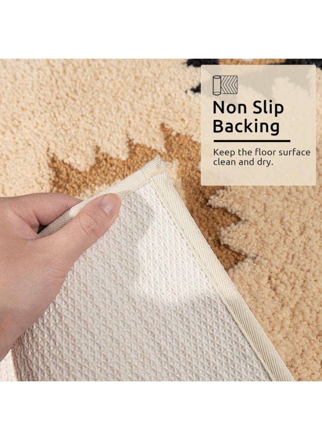 سجادة ناعمة بنقوش هندسية بوهو، مقاس 50×80 سم، مضادة للانزلاق وقابلة للغسل في الغسالة، سجادة بجانب السرير لغرف النوم وغرف المعيشة - Image 5
