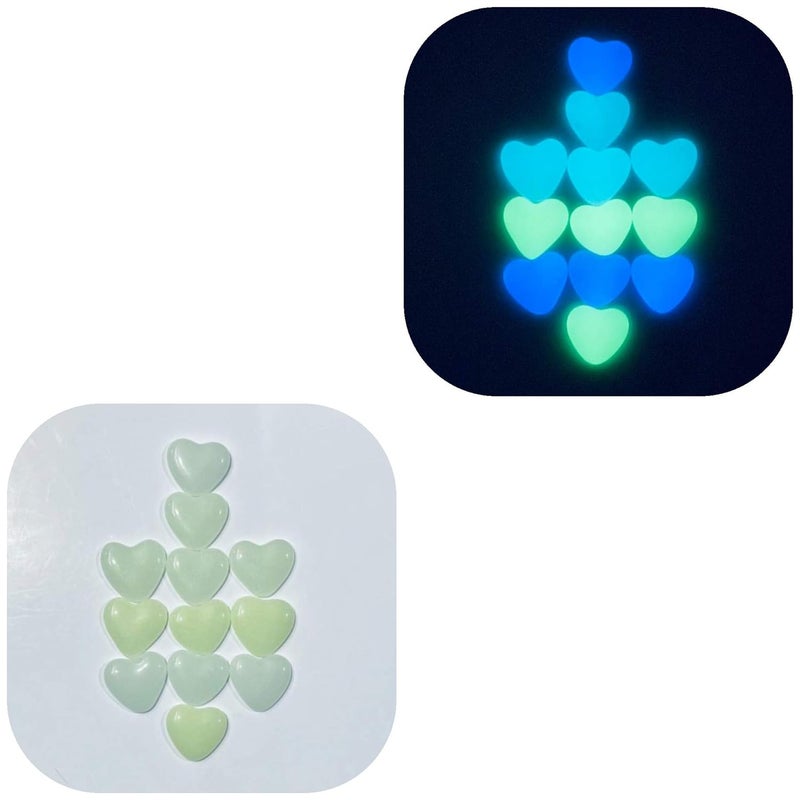 JASH Glow in The Dark Heart-Shape Multicolour Pebbles 55gm (6 Pieces) - Image 2