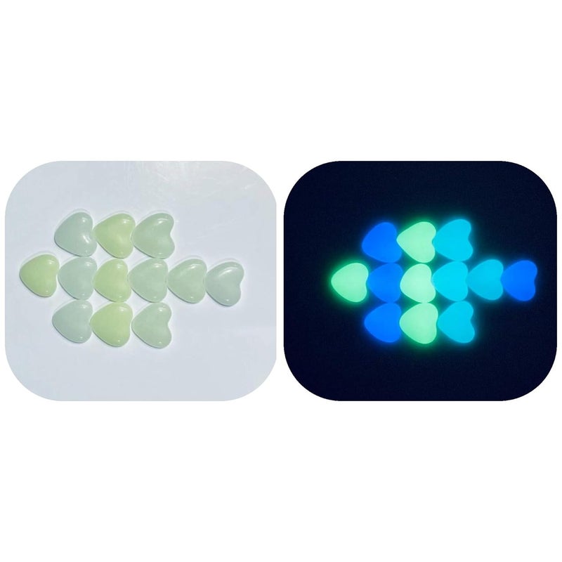 JASH Glow in The Dark Heart-Shape Multicolour Pebbles 55gm (6 Pieces) - Image 4