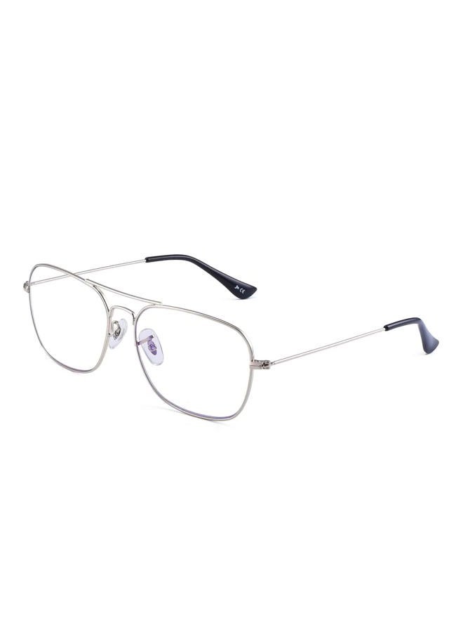 JM Aviator Computer Blue Light Blocking Glasses, Square Eye Protect Video Eyeglasses Anti Glare Men Women, Silver Frame Black Temple Tips, One size - Image 1