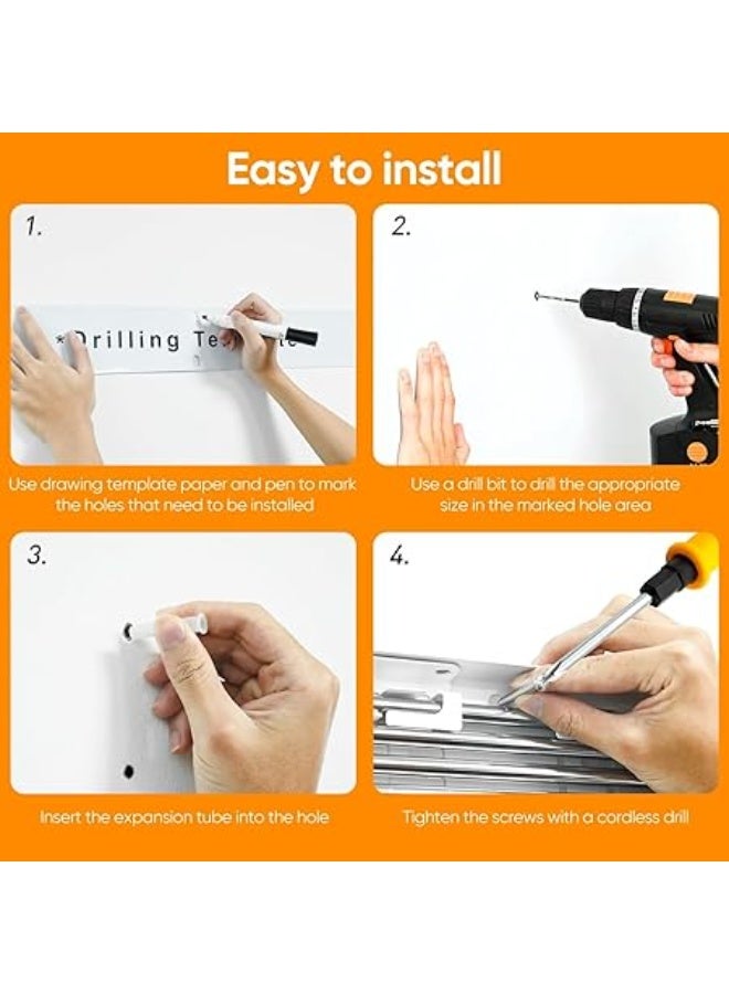 Wall Mounted Clothes Drying Rack, 5 Aluminum Rods, Collapsible, White, 80 cm - Image 4