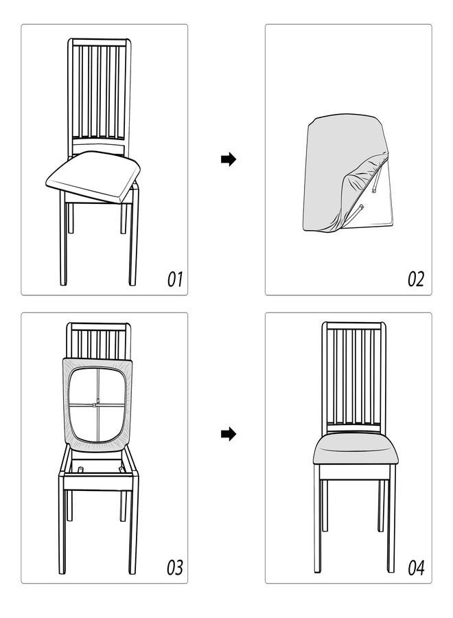 FORCHEER Waterproof PU Leather Chair Seat Covers Set of 4 Black Stretch Dining Room Chair seat Covers Kitchen Chair Seat Slipcovers 18inch Removable Washable - Image 5