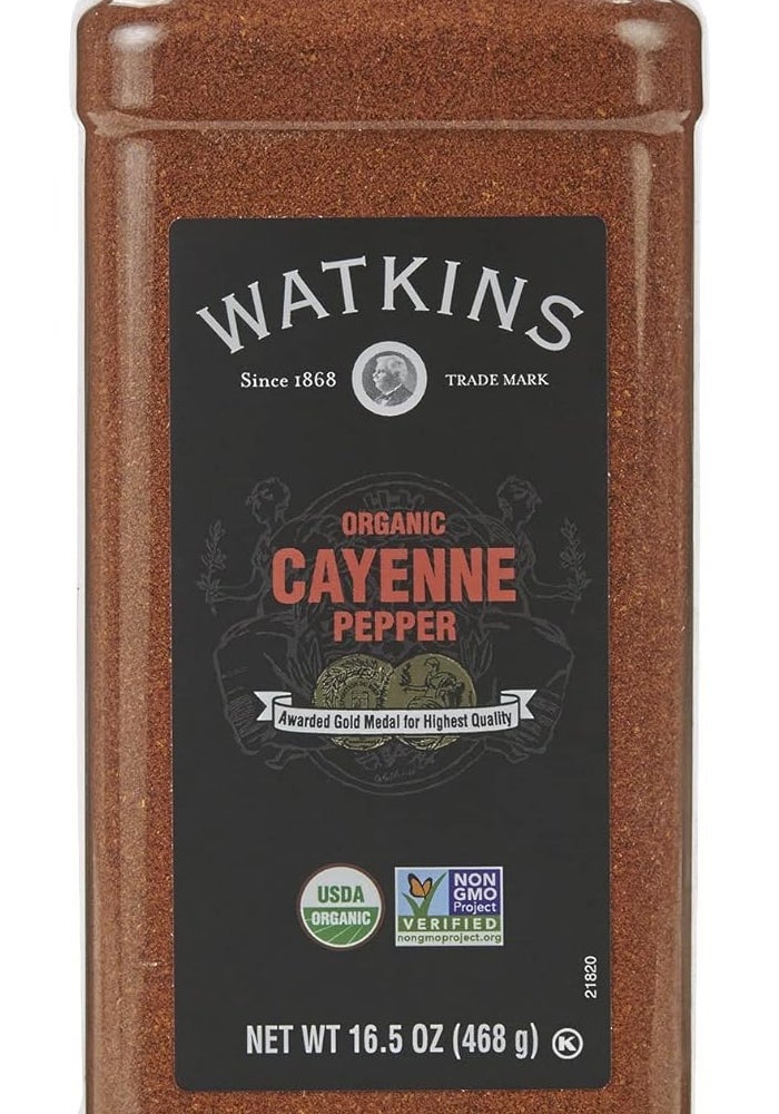 Watkins فلفل كايين العضوي من واتكنز، توابل فاخرة، زجاجة 16.5 أونصة - Image 1