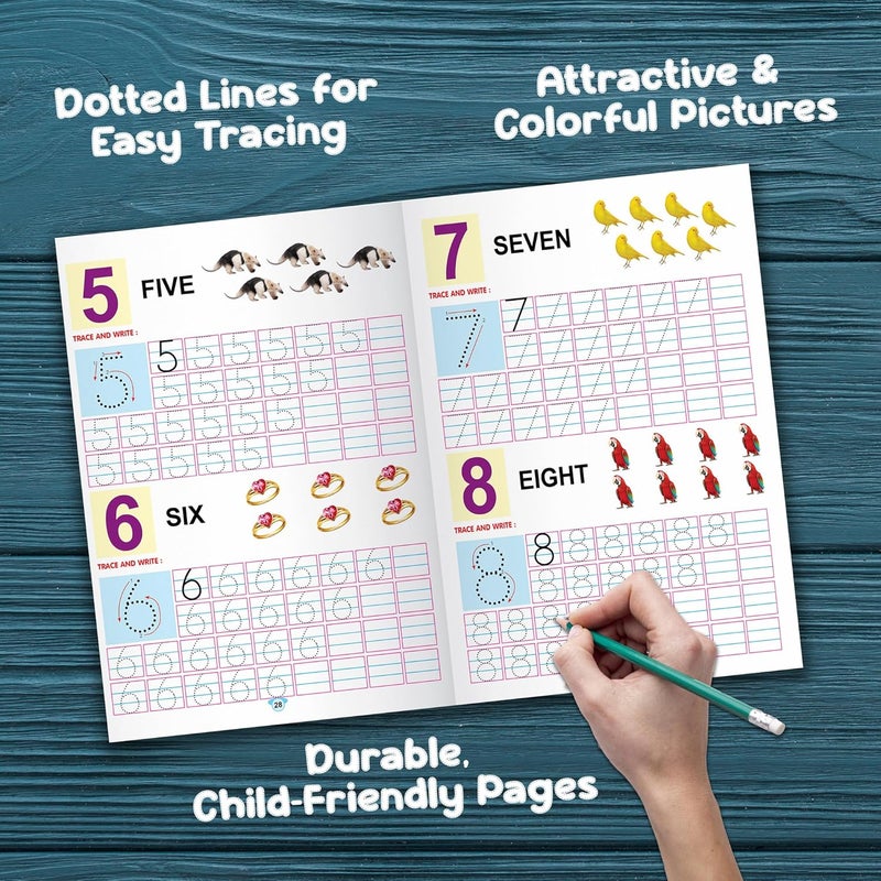 3 in 1 Writing Book for Kids and Childrens - Early Tracing Hindi Varnamala, Learn Capital, Small Alphabet, Numbers and Handwriting Improve Skills - Ages 3+ Years: English - Image 3