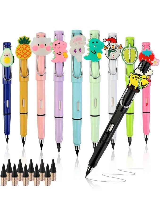 KASTWAVE Infinity Pencils, Everlasting Inkless Pencil with Eraser, 10 Pcs Reusable Infinity Pencil, with 10 Pcs Replacement Nibs, Endless Pencil for Home Office School Writing Drawing - Image 1