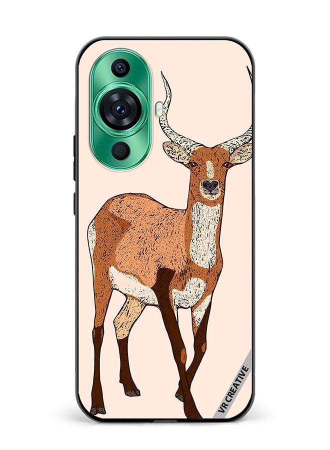 VR CREATIVE Protective Case Cover For Huawei nova 11 Red Lechwe, Deer Engraved Design Multicolour - Image 1