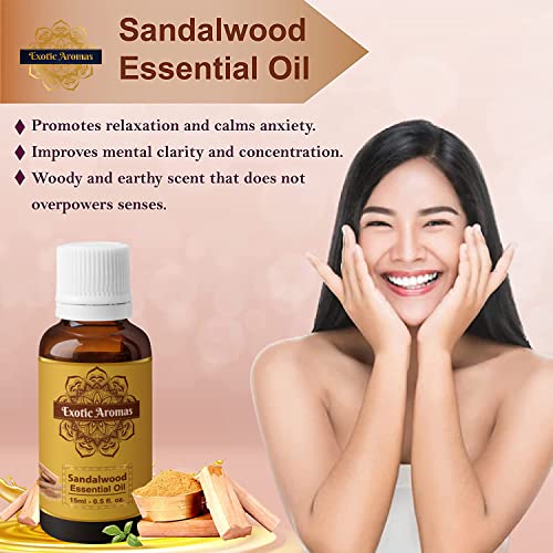 Exotic Aromas Sandalwood Oil for Aroma Therapy, Stress Relief (15Ml + 15Ml) Pack of 2 - Image 5