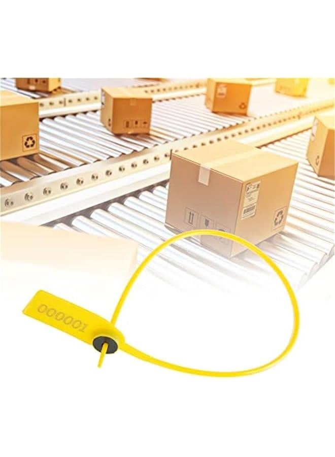 100pcs Cable Zip Ties Heavy Duty , Yellow Package Transportation Truck Plastic Security sealing 40cm Label Cable Ties with Number for Indoor and Outdoor , Premium Plastic Wire Ties - Image 3