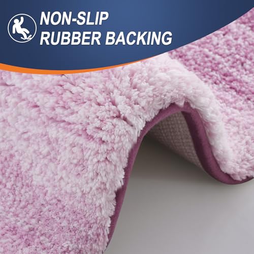 OLANLY Bathroom Runner Rugs 47x24, Extra Soft Absorbent Microfiber Bath Rugs, Rubber Backing, Quick Dry, Washable Bath Mats for Bathroom Floor, Tub and Shower, Home Decor Accessories, Pinkish-Purple - Image 5