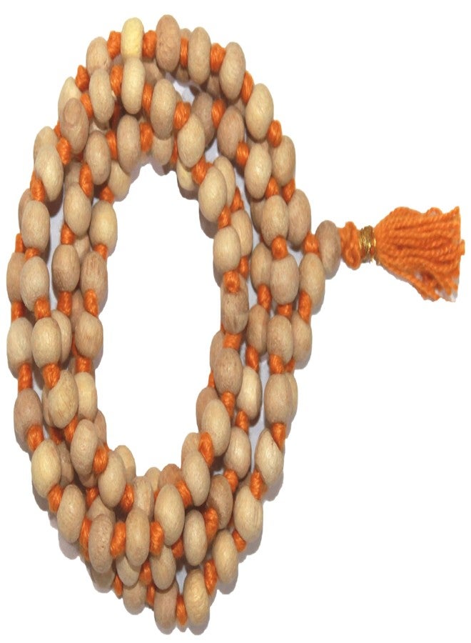 GRI9 8MM Tulsi Holy Basil Prayer Beads Japa Mala Necklace 108 Beads Hand Knotted Tulsi Jaap Mala with Jaap Bag, Meditation and Yoga Accessory Blessed & Energized Hindu Tibetan Buddhist Subha Rosary (Holy Basil Tulsi Mala) - Image 3