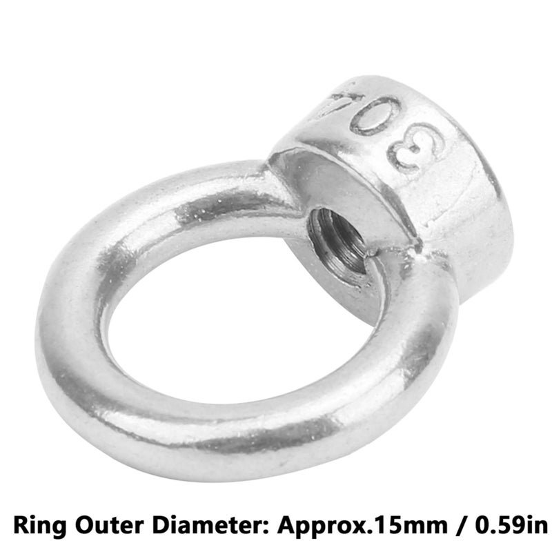 10PCS M6 Lifting Eye Bolts Nuts Stainless Steel Fastener Fittings for Cable Rope Supplies - Image 3