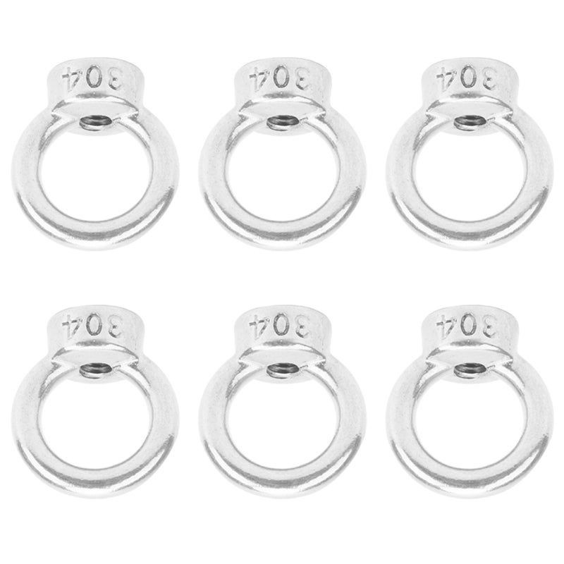 10PCS M6 Lifting Eye Bolts Nuts Stainless Steel Fastener Fittings for Cable Rope Supplies - Image 1