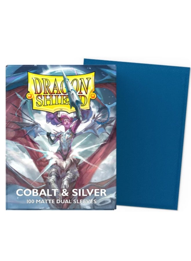 دراجون شيلد Sleeves: Dragon Shield - Standard - Dual Matte (x100) - 25th Special Edition - Blue/Silver - Image 2