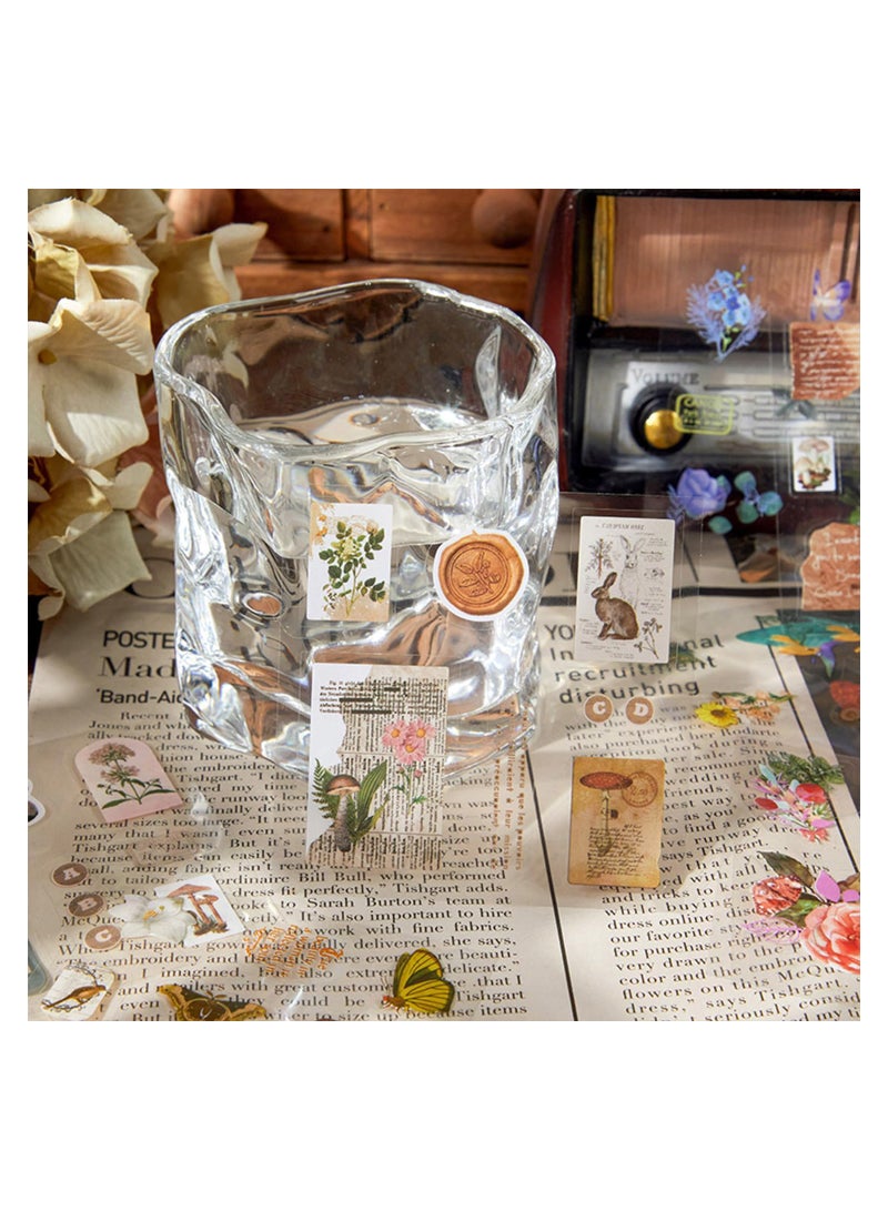 Excefore 100 Sheets Vintage Nature Stickers for Junk Journal Supplies, Retro Flower Butterfly Plant Mushroom Decorative Stickers for Scrapbook, DIY Crafts Album Phone Cases Laptops Notebook (Vintage Estate) - Image 3