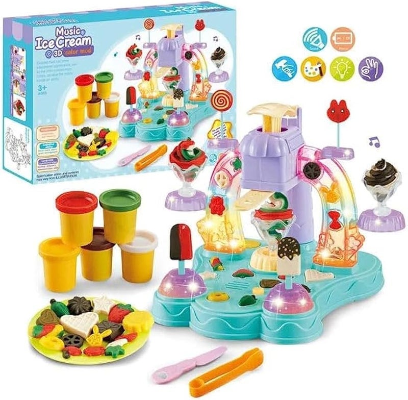 Ice Cream Machine Play Dough 3D Color Mud