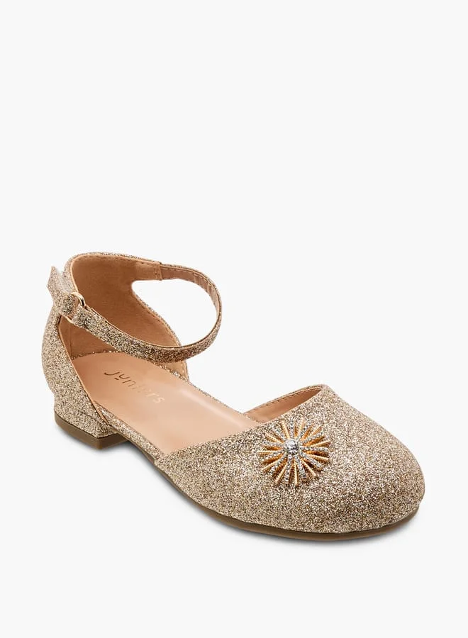 جونيورز حذاء باليرينا بناتي مزين بشريط لاصق