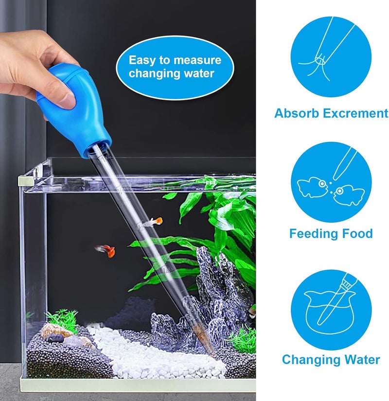 WEAVERBIRD Manual Fish Tank Water Changer Aquarium Dropper, 30ml Aquarium Clean Pipette Dropper, Fish Tank Cleaning Waste Remover, Aquarium Gravel Cleaning Straw, Blue - Image 4