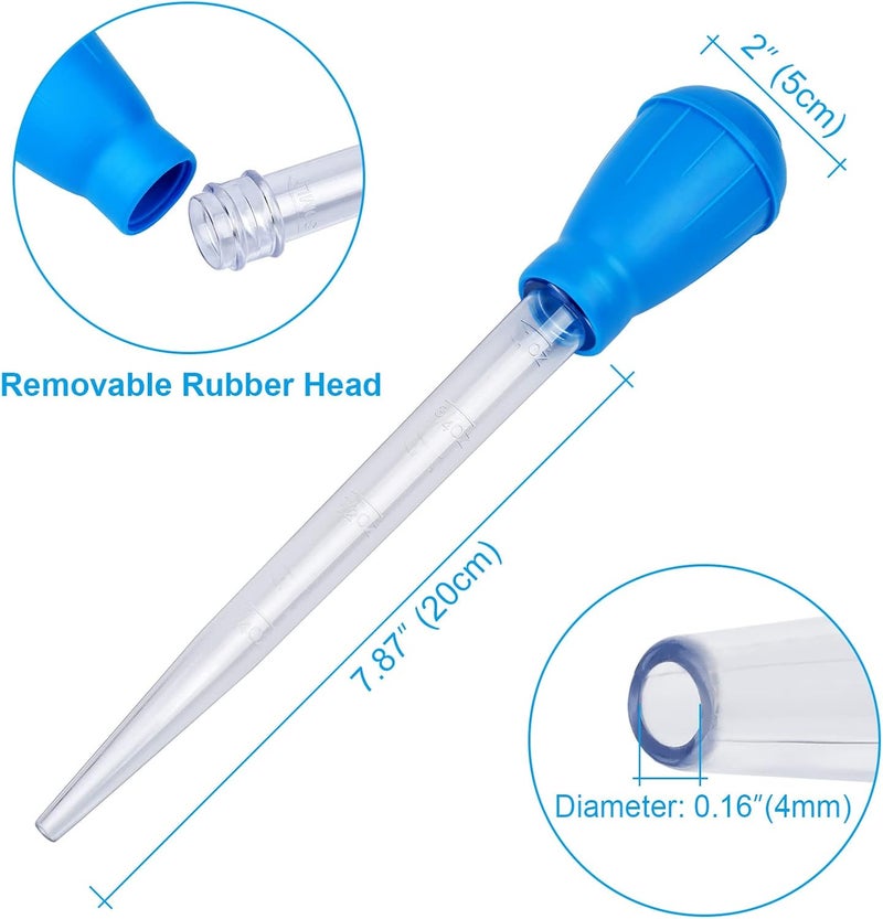 WEAVERBIRD Manual Fish Tank Water Changer Aquarium Dropper, 30ml Aquarium Clean Pipette Dropper, Fish Tank Cleaning Waste Remover, Aquarium Gravel Cleaning Straw, Blue - Image 2