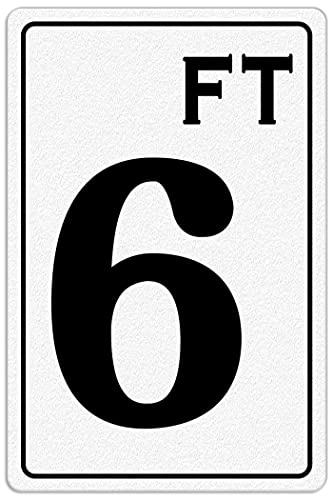 GFJQJH GFJQJH 6 FT Swimming Pool Sign, Warning Metal Sign, Swimming Pool Deck Depth Marker Signs 8X12 Inch  - Image 2