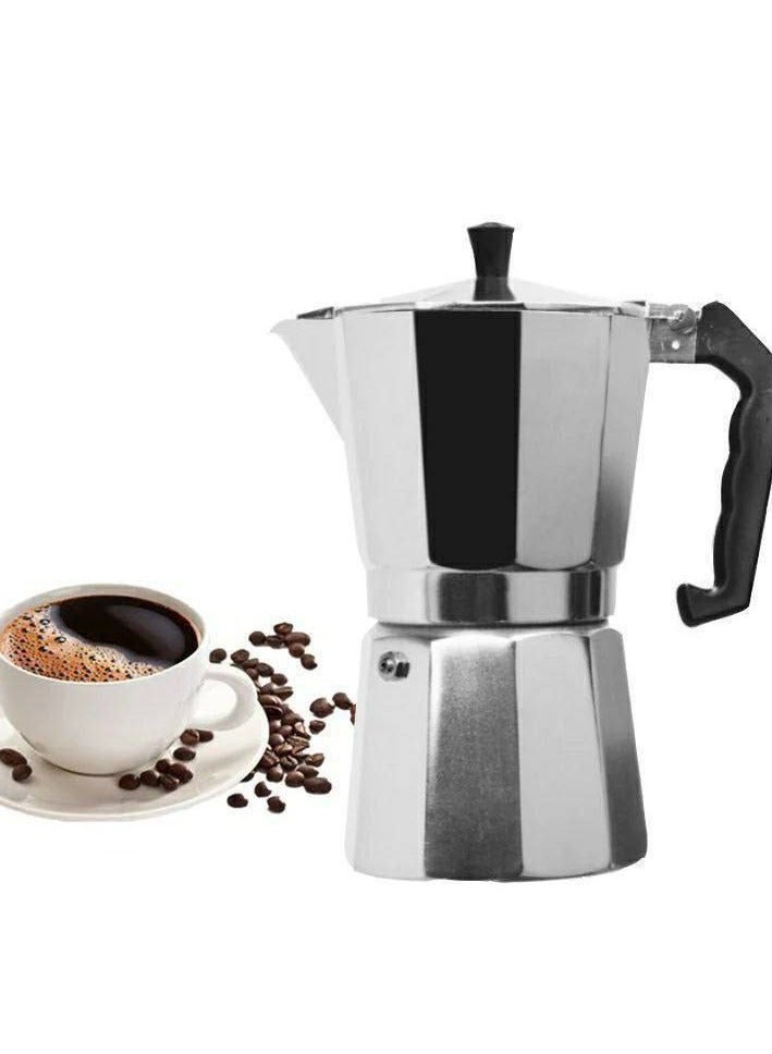 Turkish Coffee Maker, Italian Espresso and Moka Pot, Eight Cups Perfect Gift for Coffee Lovers, Aluminum, 6 Cups, 300ml, Silver IR  - Image 1