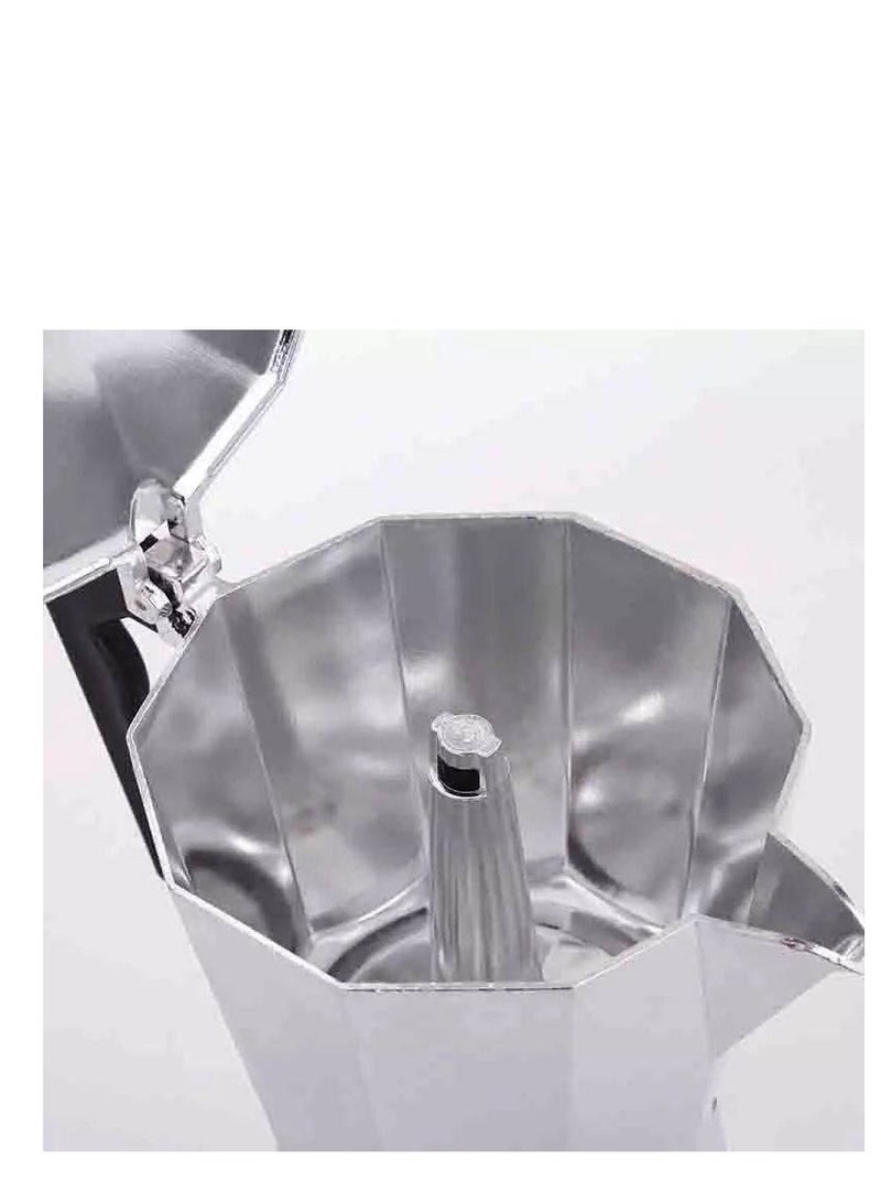 Turkish Coffee Maker, Italian Espresso and Moka Pot, Eight Cups Perfect Gift for Coffee Lovers, Aluminum, 6 Cups, 300ml, Silver IR  - Image 2