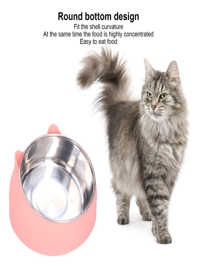 Zerodis Heated Pet Bowl, Portable Heated Water Bowl Nordic Stainless Steel to Cervical Spine Constant Temperature Cat Food Bowl US Plug 100‑240V () - Image 3