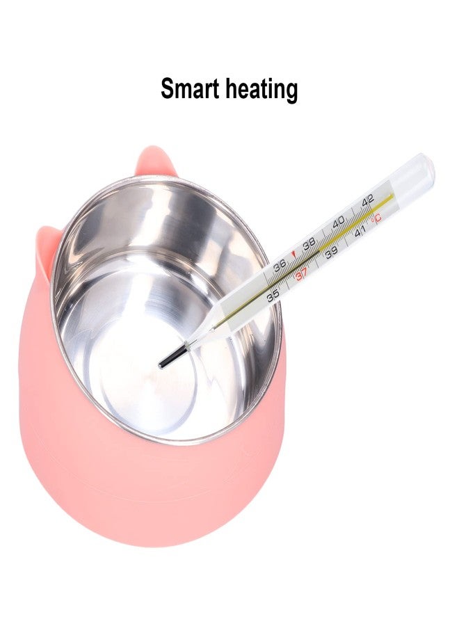 Zerodis Heated Pet Bowl, Portable Heated Water Bowl Nordic Stainless Steel to Cervical Spine Constant Temperature Cat Food Bowl US Plug 100‑240V () - Image 5