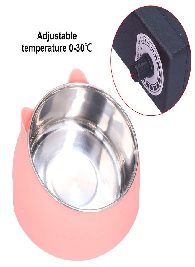 Zerodis Heated Pet Bowl, Portable Heated Water Bowl Nordic Stainless Steel to Cervical Spine Constant Temperature Cat Food Bowl US Plug 100‑240V () - Image 2