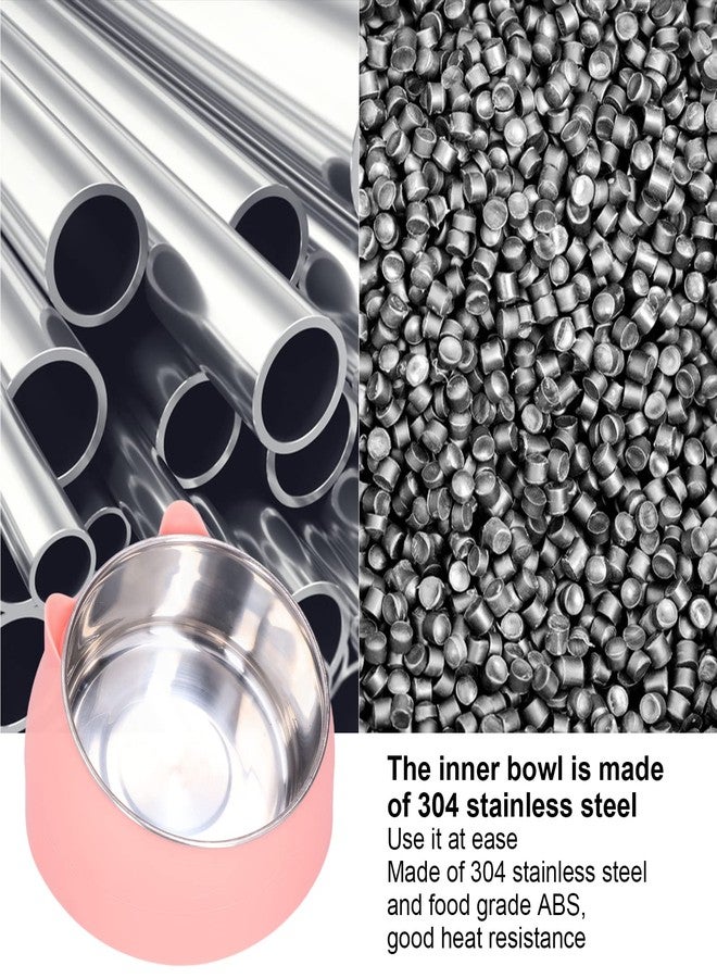 Zerodis Heated Pet Bowl, Portable Heated Water Bowl Nordic Stainless Steel to Cervical Spine Constant Temperature Cat Food Bowl US Plug 100‑240V () - Image 4