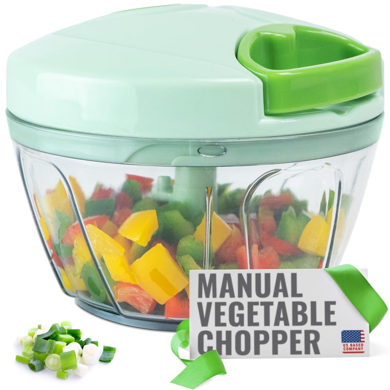 EparÃ© Epar Manual Food Processor  Pull String Hand Chopper for Kitchen  Handheld Vegetable  Salad Cutter  Portable Garlic Mincer  Onion Dicer  Compact BPAFree Stainless Steel Veggie Slicer  18 oz 