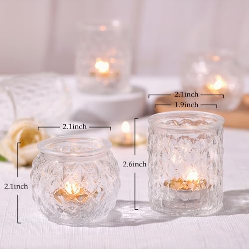 NITIME 36Pcs Assorted Clear Votive Candle Holders, Tea Light Candle Holders for Wedding Centerpiece, Glass Candle Holder for Table Centerpiece, Home and Party Decorations - Image 2