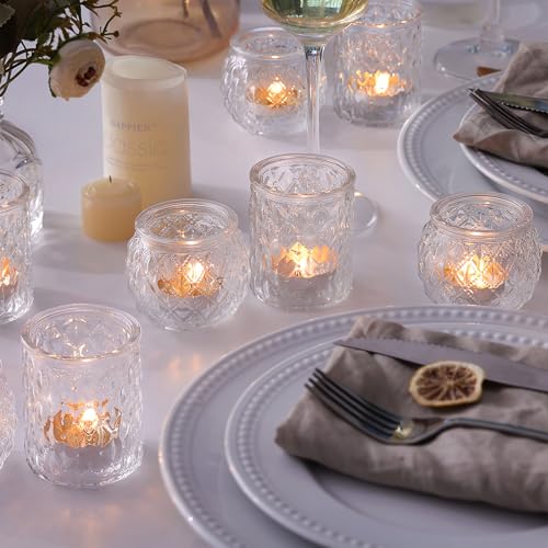 NITIME 36Pcs Assorted Clear Votive Candle Holders, Tea Light Candle Holders for Wedding Centerpiece, Glass Candle Holder for Table Centerpiece, Home and Party Decorations - Image 5