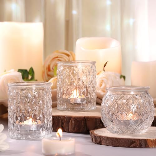 NITIME 36Pcs Assorted Clear Votive Candle Holders, Tea Light Candle Holders for Wedding Centerpiece, Glass Candle Holder for Table Centerpiece, Home and Party Decorations - Image 4